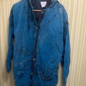 Blue Denim Women's Varsity Jacket